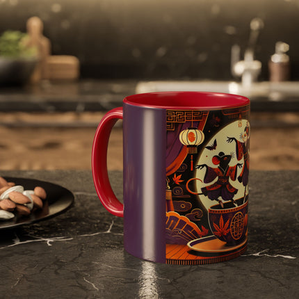 Theatrical Halloween Mice on Teacup Colorful Mugs (11oz, 15oz)