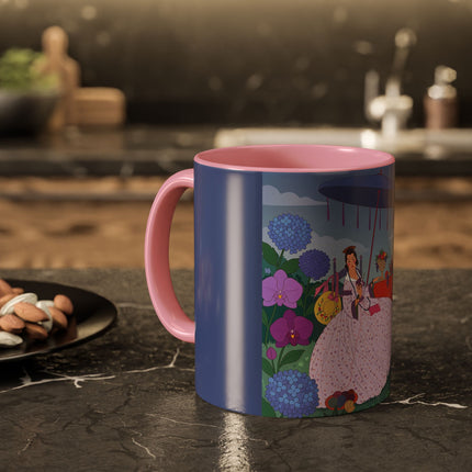 The Lady Of The Garden Tea Party Colorful Mugs – Art Deco Floral Elegance