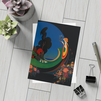 🐦🌺 The Lady Of The Enchanted Bird Garden Postcard Bundles – Art Deco Floral Fantasy
