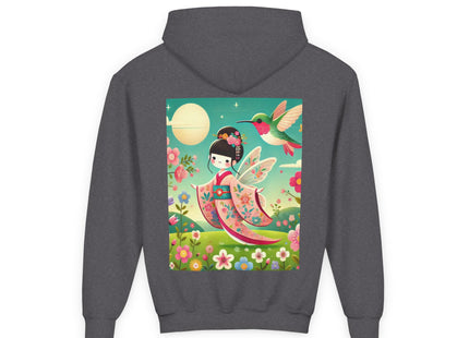 Geisha Fairy and the Hummingbird Blossom Youth Heavy Blend Hooded Sweatshirt