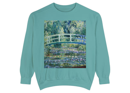 Water Lilies and Japanese Bridge by Claude Monet Unisex Garment-Dyed Sweatshirt
