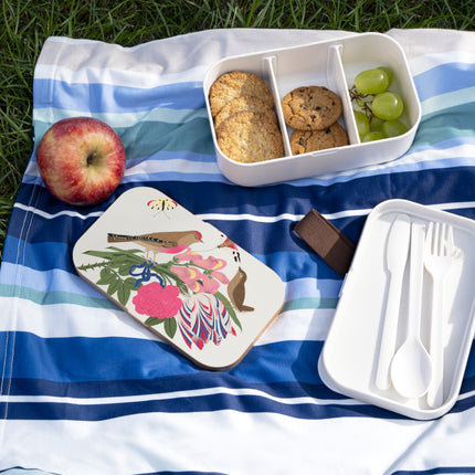 Pink-Breasted Bird & Wren Bento Lunch Box – Elegant Joy & Springtime Charm