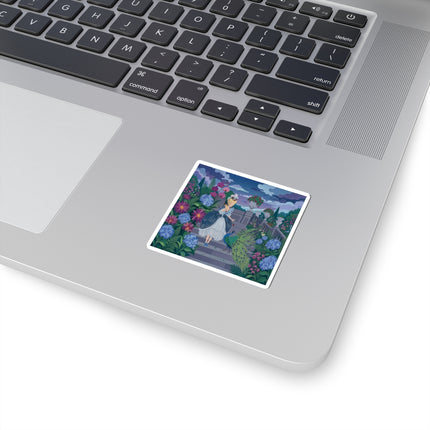 🦚🌸 The Peacock Garden Terrace Kiss-Cut Stickers – Art Deco Floral Elegance