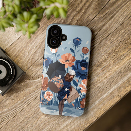 ☂️🌺 The Lady Of The Traveling Garden Phone Case – Art Deco Floral Adventure