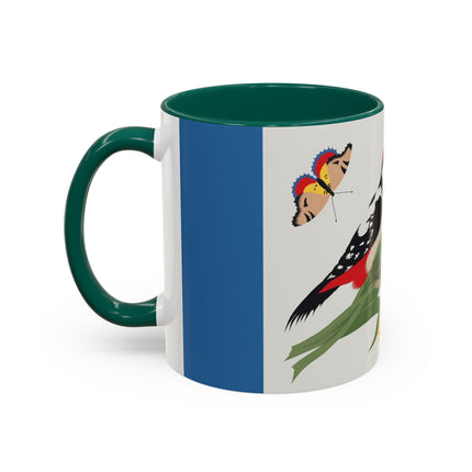 Woodpecker & Tulip Colorful Mugs – Vibrant Spring & Bold Beauty