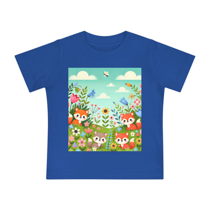 Fox Cubs in Bloom Baby T-Shirt – Springtime Joy & Playful Friendship