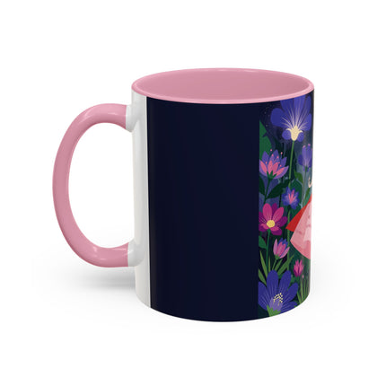 Moonlight Waltz Among The Blossoms Colorful Mugs – Art Deco Floral Enchantment