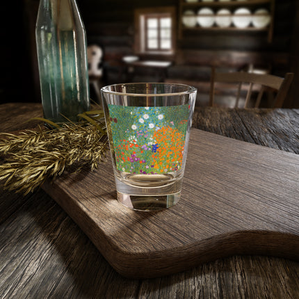 Cottage Garden by Gustav Klimt Shot Glass, 1.5oz