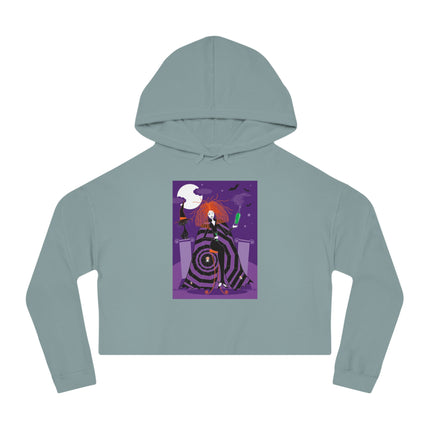 Mystic Elegance Women’s Cropped Hooded Sweatshirt
