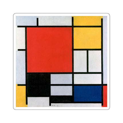 Composition with Red, Yellow, Blue, and Black by Piet Mondrian Kiss-Cut Stickers (4 Sizes)