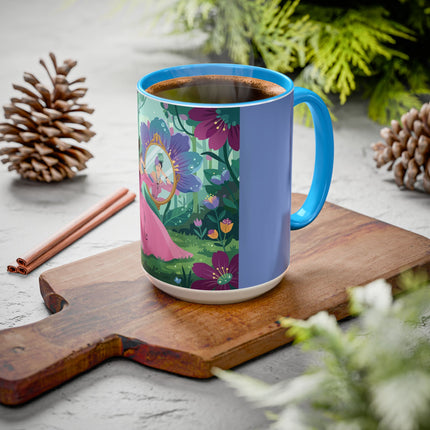 The Lady Of The Enchanted Mirror Colorful Mugs – Art Deco Botanical Elegance