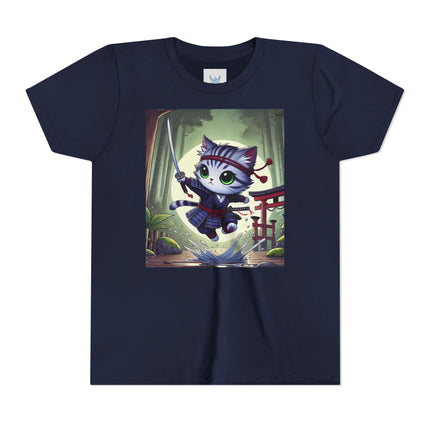 Moonlit Samurai Kitty Youth Short Sleeve Tee