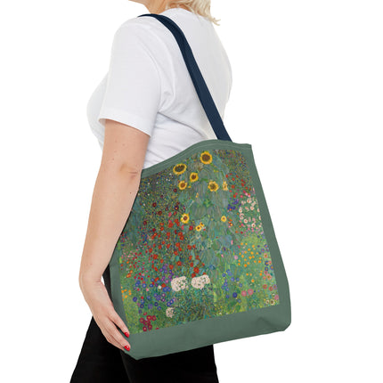 Farm Garden with Sunflowers by Gustav Klimt Tote Bag (AOP)