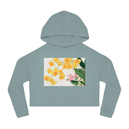 Golden Bow Orchid by Tanigami Kônan Women’s Cropped Hooded Sweatshirt