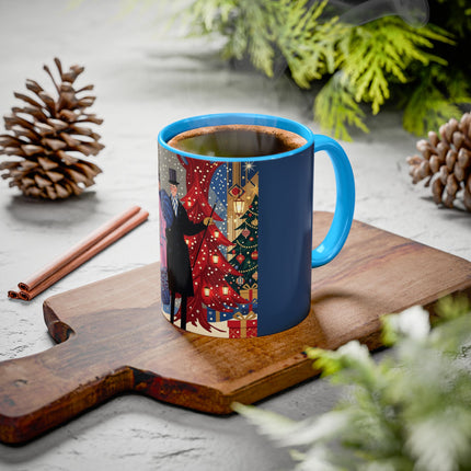 🎩🎄 Christmas Eve Promenade Colorful Mug – Art Deco Holiday Elegance