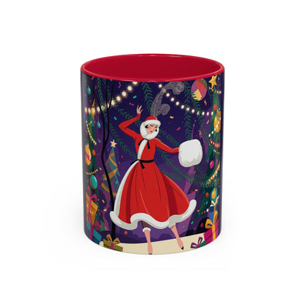 🎄❄️ The Christmas Snowball Dance Colorful Mug – Whimsical Holiday Fashion Fantasy