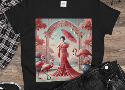 Petals, Porcelain, and Flamingos Cotton Tee