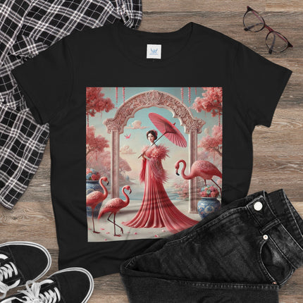 Petals, Porcelain, and Flamingos Cotton Tee