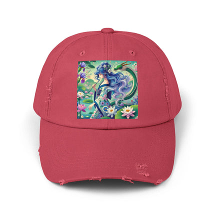 Fairy of the Koi Pond Unisex Distressed Cap