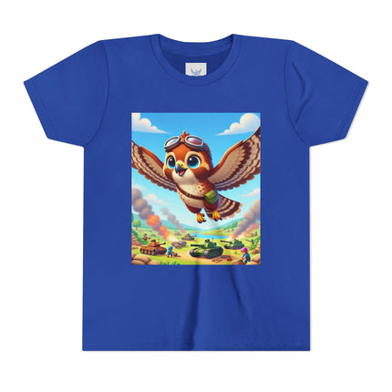 Red-Tailed Hawk in Battle Youth Short Sleeve Tee