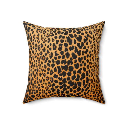 Classic Leopard Print Spun Polyester Square Pillow