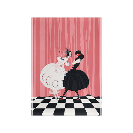 🎭🖤 The Ladies Of The Midnight Masquerade Acrylic Art Block – Art Deco Fashion Illustration