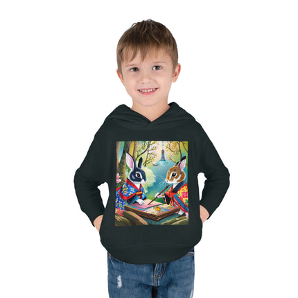 Fairy Animals Writing Wishes Toddler Pullover Fleece Hoodie