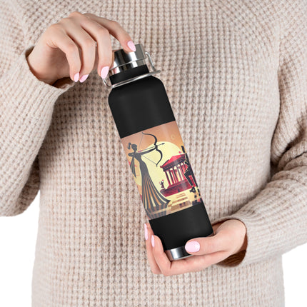 Art Deco Valentine's Romance Copper Vacuum Insulated Bottle, 22oz