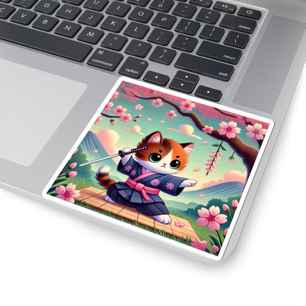Samurai Kitten Kiss-Cut Stickers (4 Sizes)