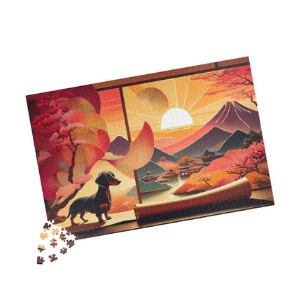 Dachshund's Sunset Artistry Puzzle (110, 252, 520, 1014-piece)