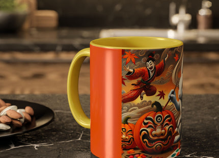 Halloween Rabbit’s Kabuki Jack-o’-Lanterns Colorful Mugs (11oz, 15oz)