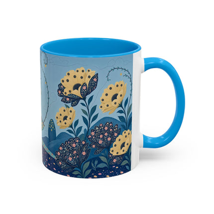🌼🦋 The Enchanted Butterfly Garden Promenade Colorful Mug – Art Deco Floral Whimsy