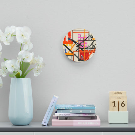 Maquettes de Théatre Acrylic Wall Clock, Round and Square