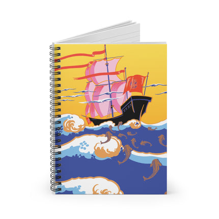 Golden Seas and Whimsical Dreams Spiral Notebook - Ruled Line