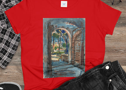 Gate in S. Miniato by Martin Monnickendam Women's Midweight Cotton Tee