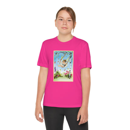 Spring Fairy's Floral Swing Youth Competitor Tee – Garden Magic & Whimsical Adventure