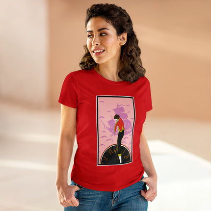 Woman Waiting for her Beloved at 1:59 by Kobayashi Kaichi Women's Midweight Cotton Tee