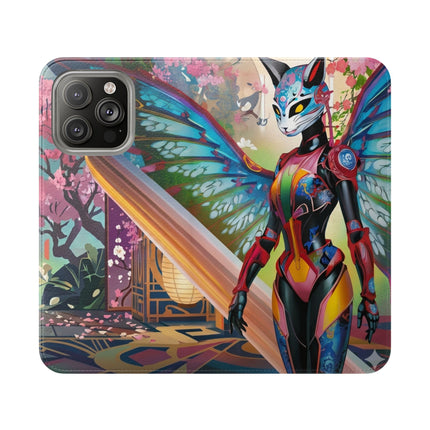 🦊🦋 Cyber Kitsune Butterfly Guardian Phone Case – Neon Magic & Digital Dreams