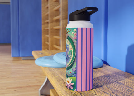 Fairy of the Koi Pond Stainless Steel Water Bottle, Standard Lid