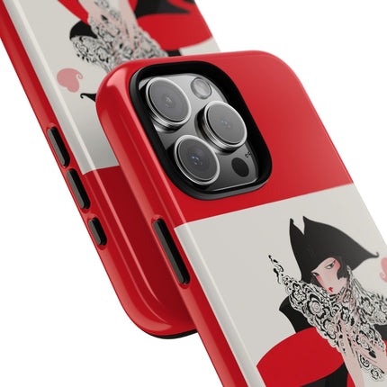 Crimson Masquerade Phone Case – Dramatic Grace & Bold Elegance