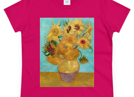 Vase with Twelve Sunflowers by Vincent van Gogh Women's Midweight Cotton Tee