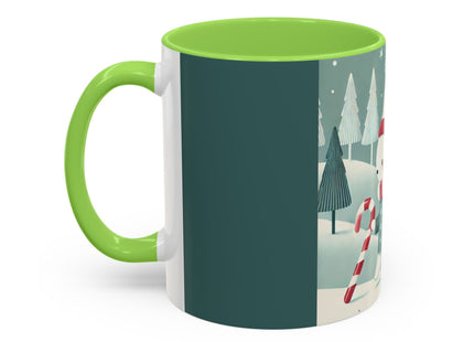 Candy Cane Timekeeper Bunny Colorful Mugs (11oz, 15oz)