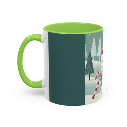Candy Cane Timekeeper Bunny Colorful Mugs (11oz, 15oz)
