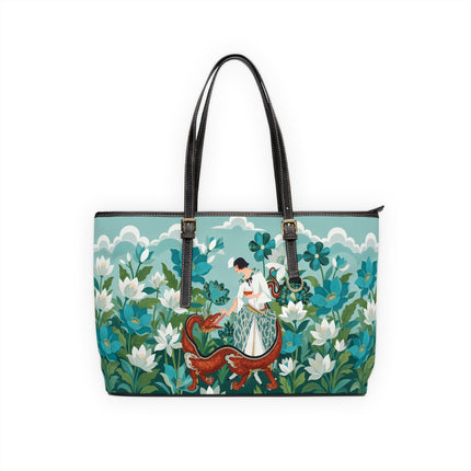 🐉🌿 The Dragon Keeper Shoulder Bag – Art Deco Floral Fantasy