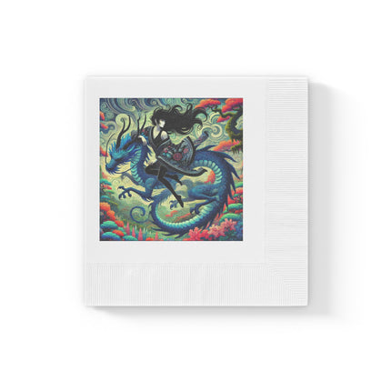 Mystic Guardian of the Sky White Coined Napkins