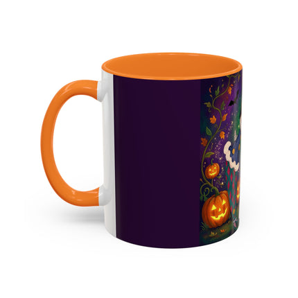 🎭🎃 The Masquerade Beneath The Pumpkin Lantern Colorful Mug – Theatrical Halloween Charm