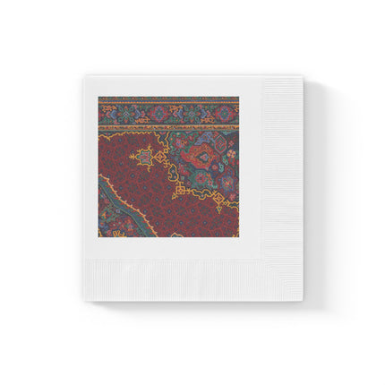 Design for a Carpet by Anonymous V White Coined Napkins