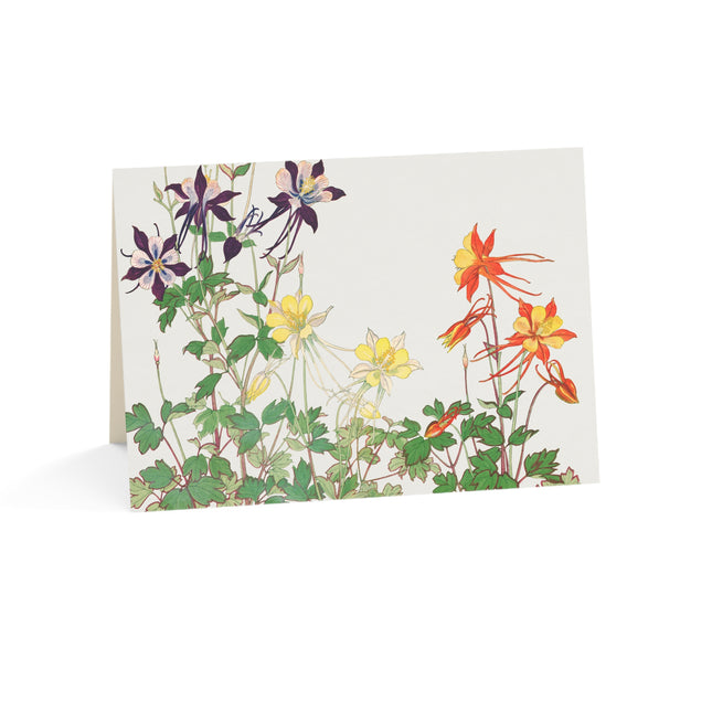 Aquilegia Flower by Tanigami Kônan Greeting Cards (1, 10, 30, and 50pcs)