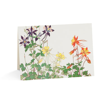 Aquilegia Flower by Tanigami Kônan Greeting Cards (1, 10, 30, and 50pcs)