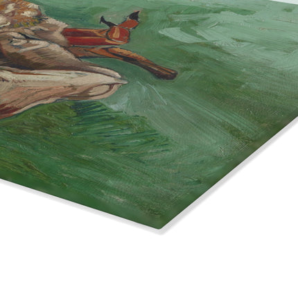 Crab on its Back by Vincent Van Gogh Glass Cutting Board